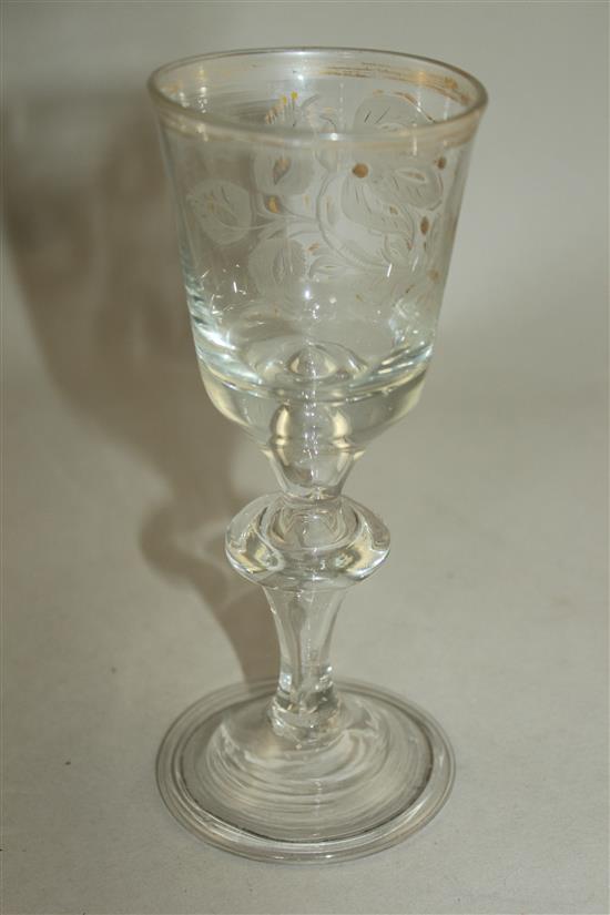 A Continental parcel gilt goblet, 18th century, 17.5cm